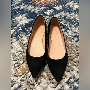 Black suede flats